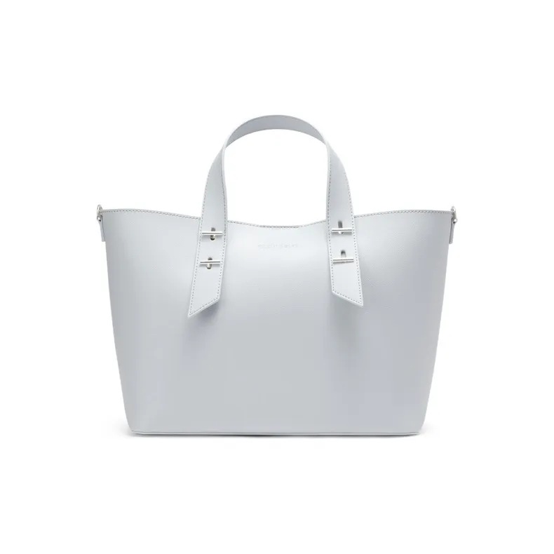 CHARLES&KEITH PU Tote Bag, Shoulder Bag, Handbag Tubas Women's Chocolate/Light Gray/Light Gray-4