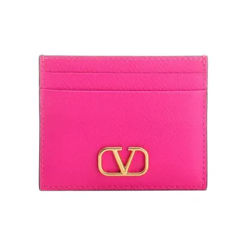 Valentino GARAVANI Calfskin Card Holder Women's Rose Pink