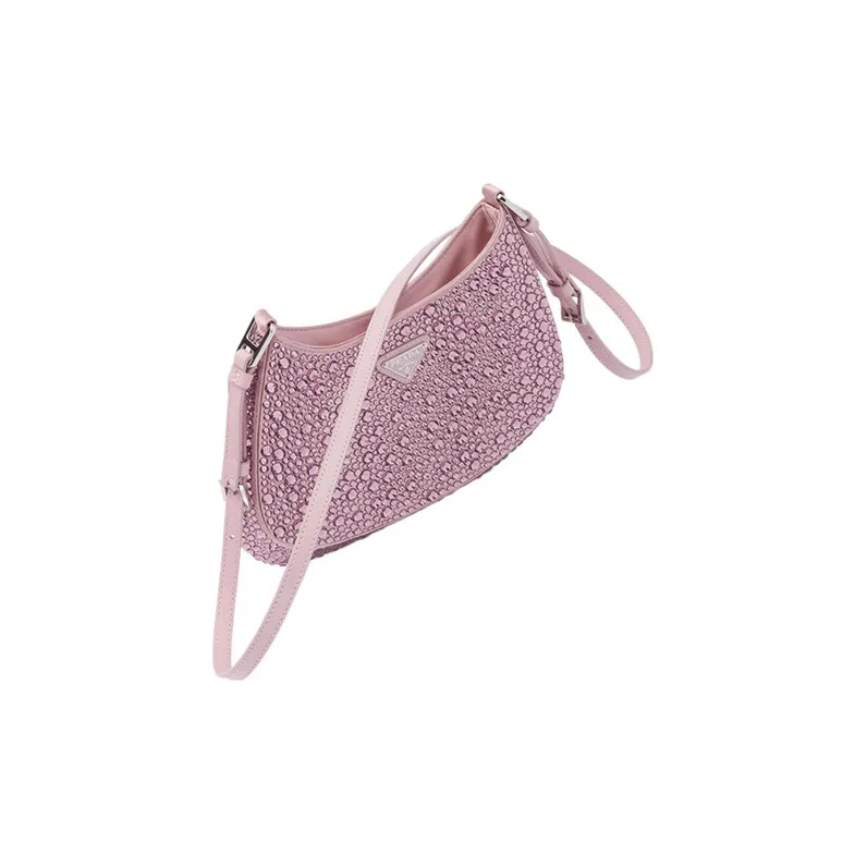 PRADA Cleo Fabric Handbag Shoulder Bag Women's Pink-1