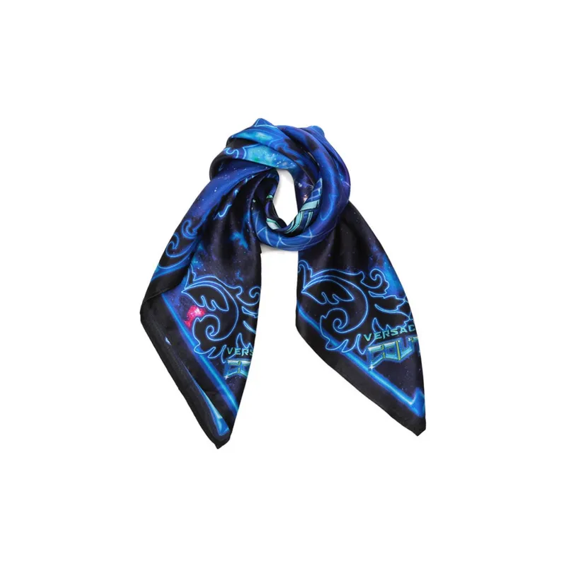 VERSACE JEANS COUTURE Silk Scarves Women's Blue-1