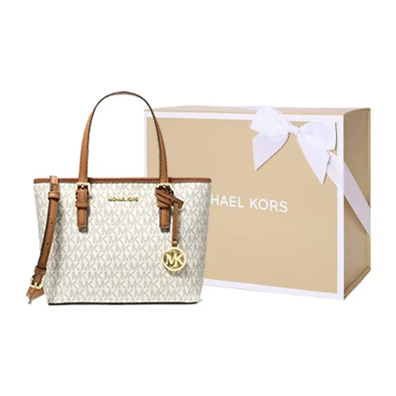 MICHAEL KORS Jet Set Travel Extra Small Logo Top Zip Tote Bag-10