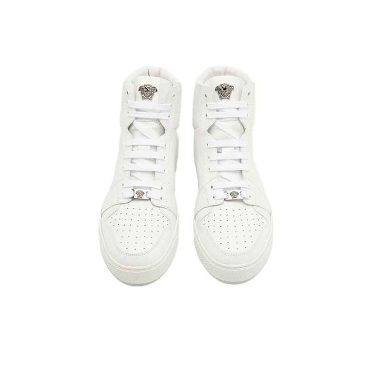 VERSACE High Top Stylish Skateboarding Shoes Men's White-3