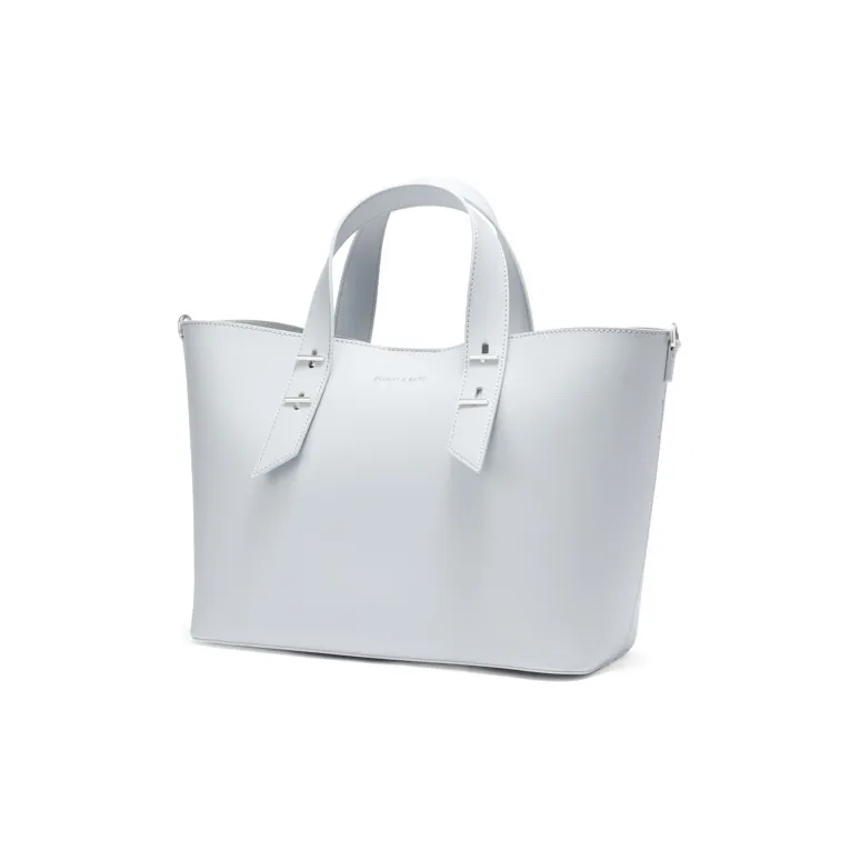CHARLES&KEITH PU Tote Bag, Shoulder Bag, Handbag Tubas Women's Chocolate/Light Gray/Light Gray-5