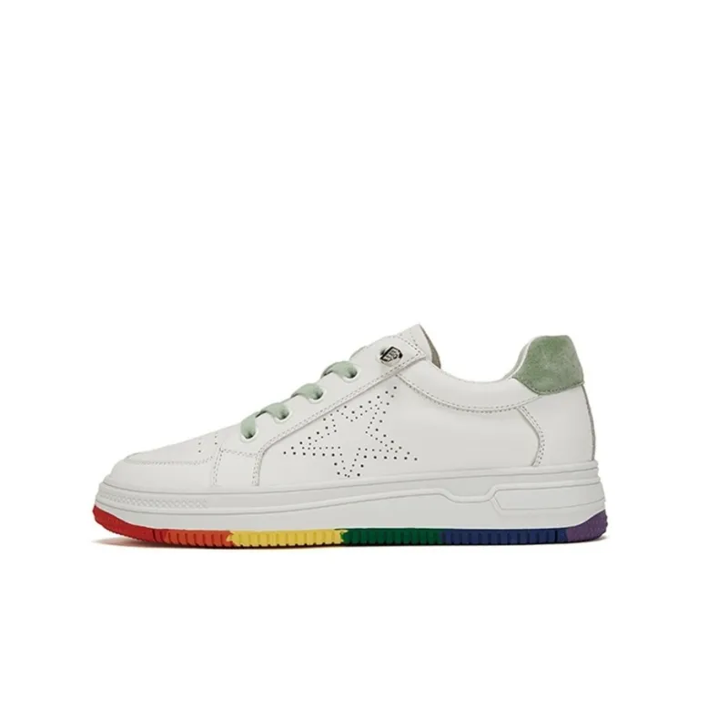 KADINA Skateboard Shoes Women's Low Top White Gray/White Green/White Purple-1