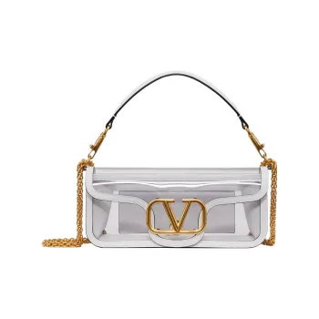 Valentino GARAVANILocò Leather Portable Crossbody Bag, Shoulder Bag Women's White