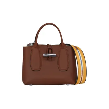 LONGCHAMP Roseau Calfskin One Shoulder Handbags Small Size Women's Brown