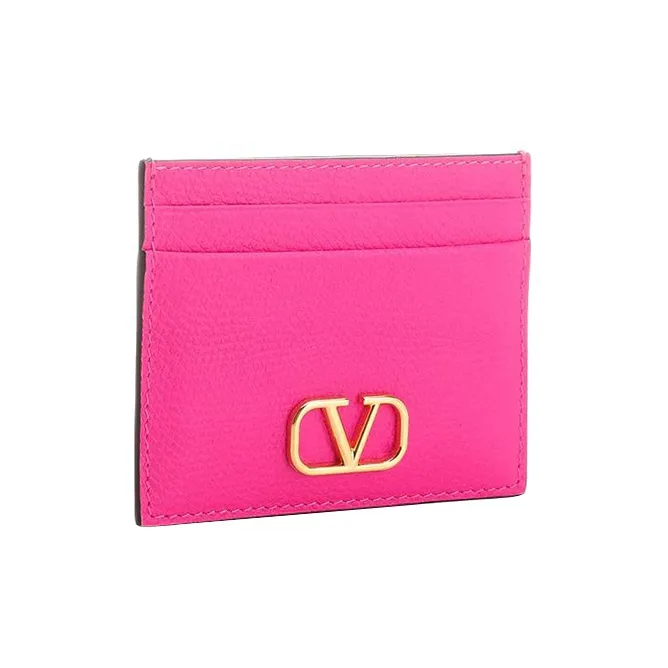 Valentino GARAVANI Calfskin Card Holder Women's Rose Pink-1