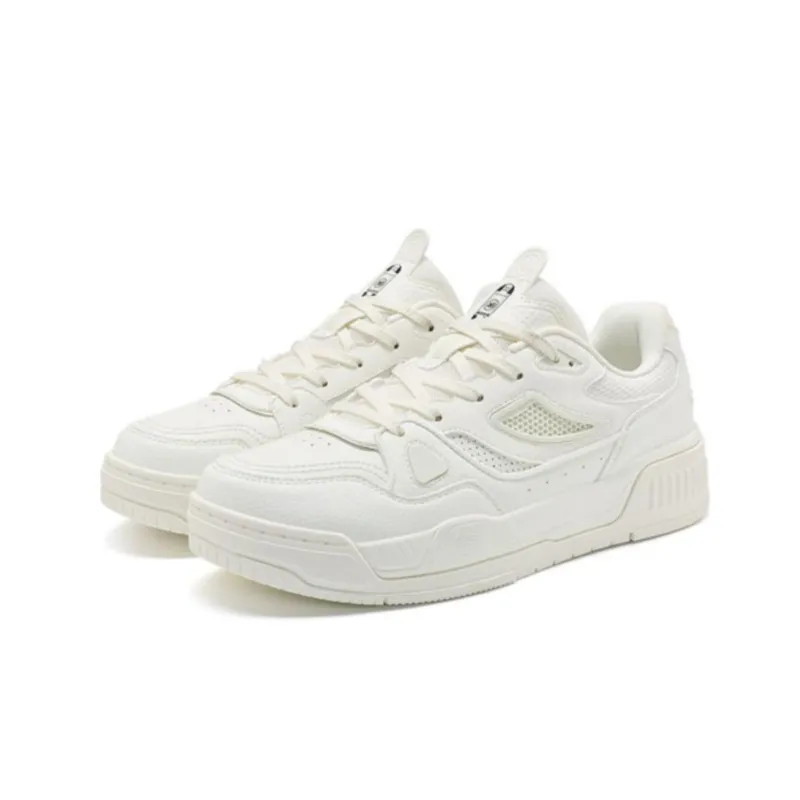 XTEP Reverse Wear resistant And Lightweight Low Top Skateboard Shoes Women's White-2