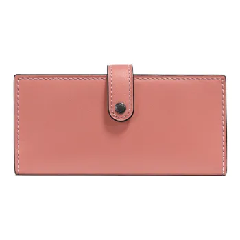 COACH Slim Wallet Suede Wallet Small Size Women's Peach Pink