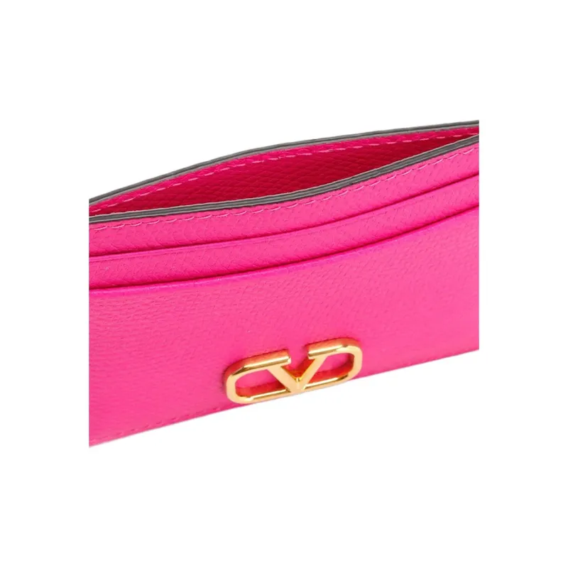 Valentino GARAVANI Calfskin Card Holder Women's Rose Pink-3
