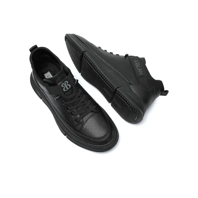 EBLAN Skateboard Shoes Men Low Top Black Fleece Lined-3