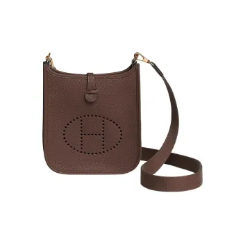 HERMES Evelyne Maurice Bullock Leather Shoulder Bag Crossbody Bag Mini Women's Cocoa