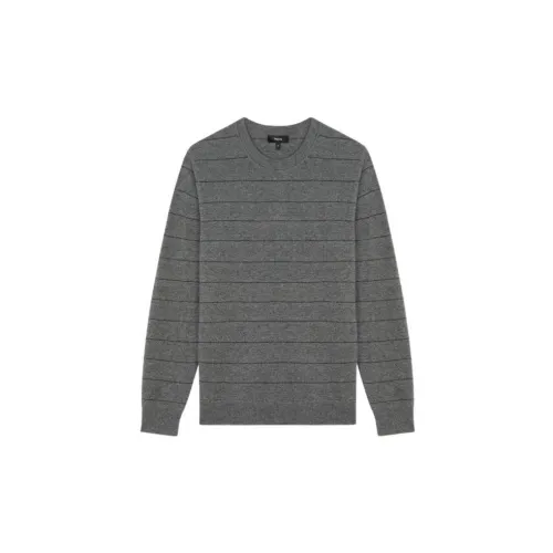 THEORY Cashmere Sweaters Men Charcoal Gray