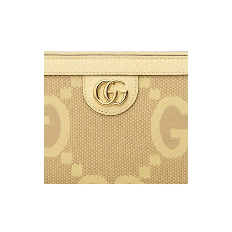 GUCCI Ophidia Canvas With Leather Wallet Regular Women's Yellow-4