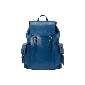 GUCCI Leather Backpack Men's Blue