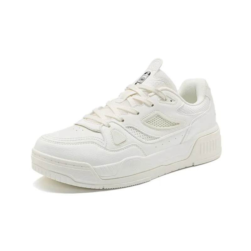 XTEP Reverse Wear resistant And Lightweight Low Top Skateboard Shoes Women's White-1