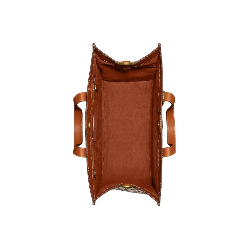 COACH Disney Collaboration Field Iconic Fabric Jacquard And Glove Tanned Leather Handbag Tubas Men's Brown-2