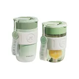 [Ceramic Liner]Soft Mist Green Insulated Cup 400ML+Soft Mist Green Glass Cup 360ML Set