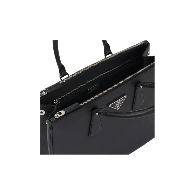 PRADA Galleria Killer Bag Leather Shoulder Bag Crossbody Bag Handbag Men's Black-4