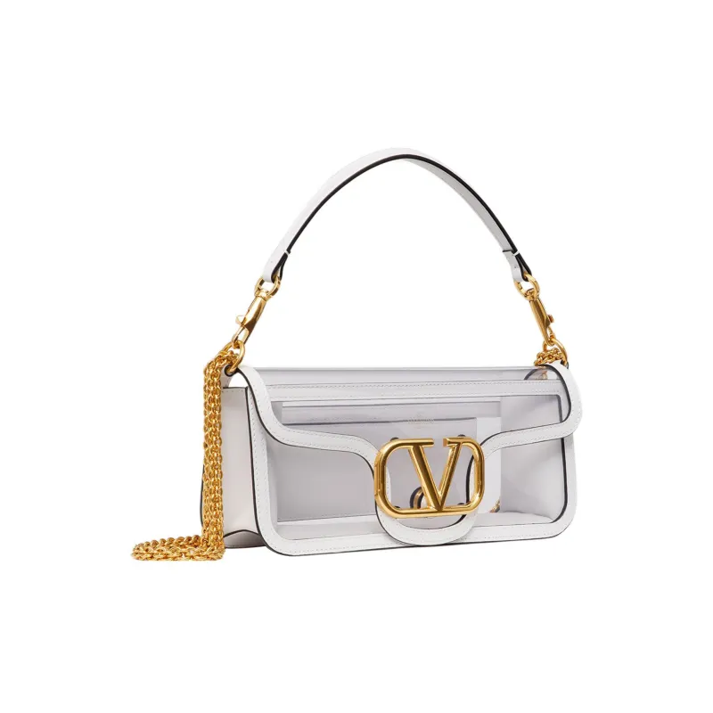 Valentino GARAVANILocò Leather Portable Crossbody Bag, Shoulder Bag Women's White-1