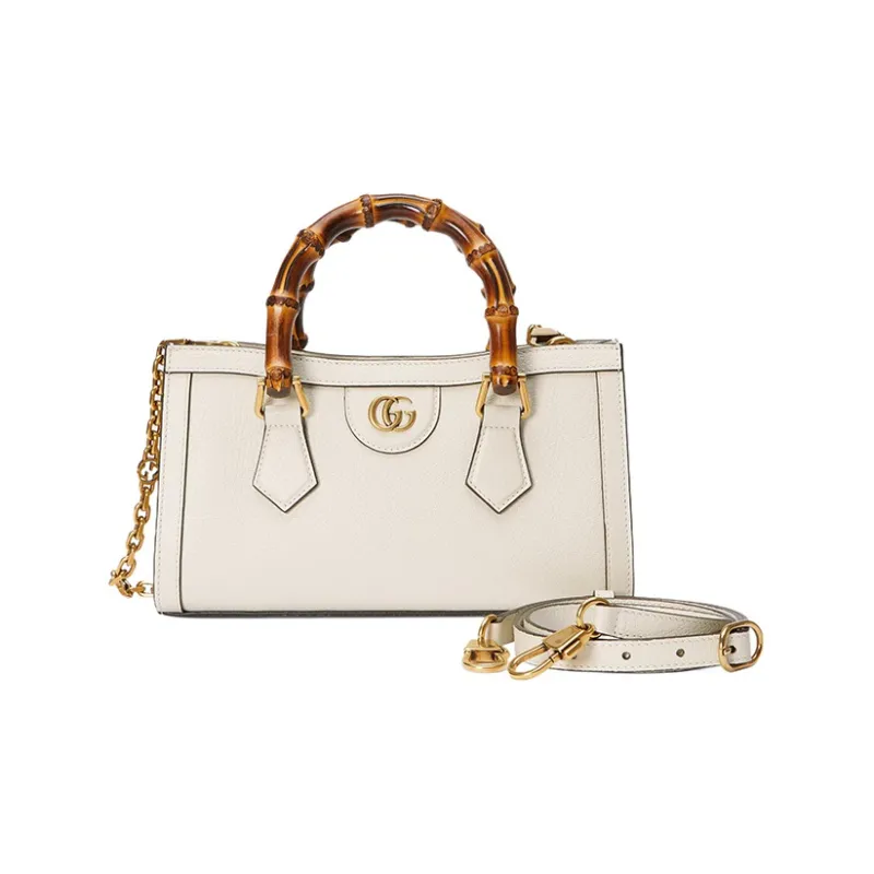 GUCCI Diana Leather Portable Crossbody Bag Shoulder Bag Small Size Women's White-2
