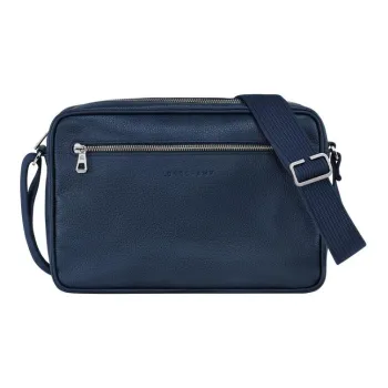 LONGCHAMP Le Foulonné Cow Leather Camera Bag Shoulder Bag Crossbody Bag Medium Size Men's Blue
