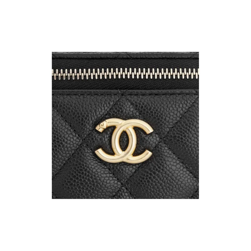 CHANEL 23P SS Litchi Grain Cow Leather Box Bag, Crossbody Bag, Shoulder Bag Trumpets Women's Black-3