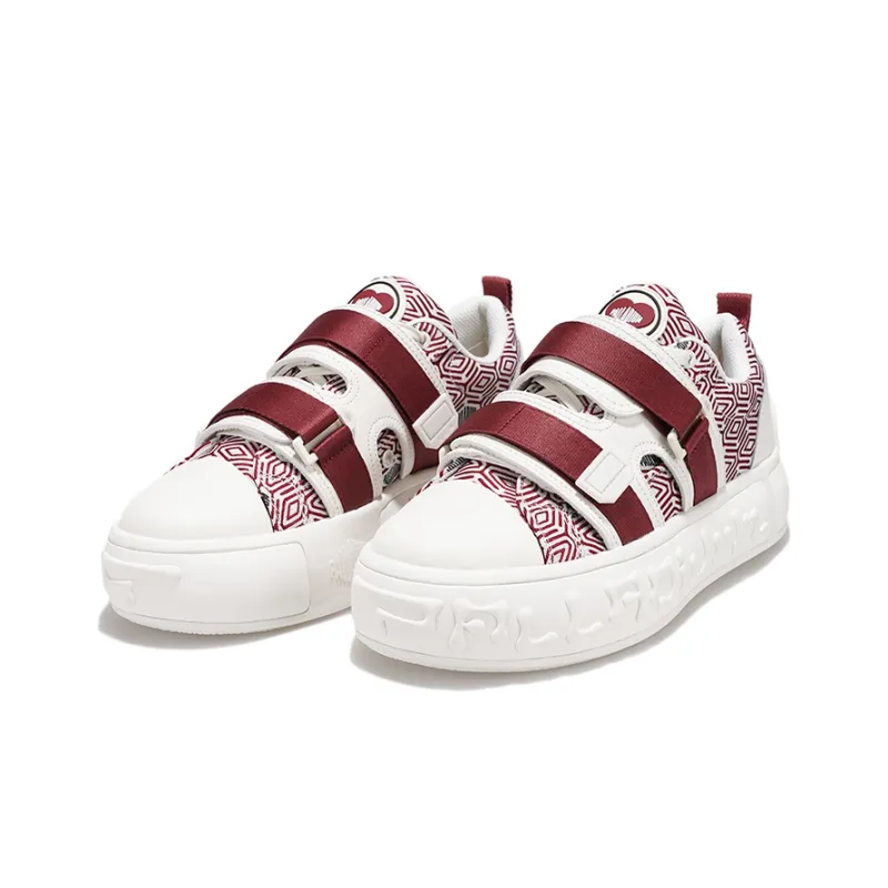Palladium Skate Pallanote Low Top Skateboard Shoes Men's White Burgundy-1