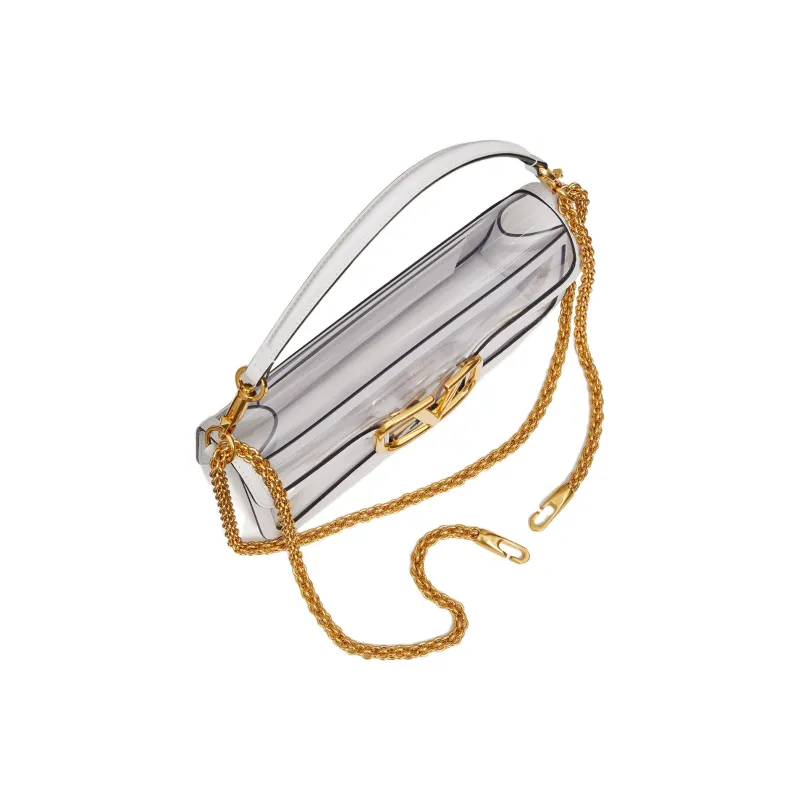 Valentino GARAVANILocò Leather Portable Crossbody Bag, Shoulder Bag Women's White-4