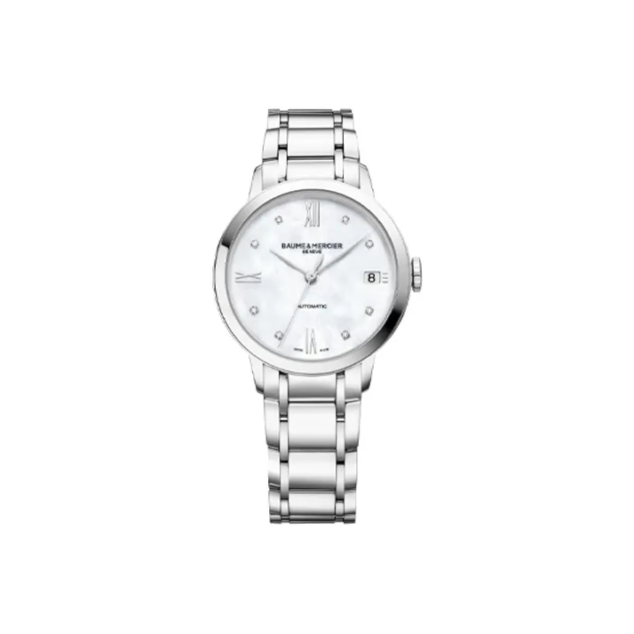 Baume & Mercier Classima Collection Automatic Mechanical Movement Women's Watch Watch 34mm White Dial-0