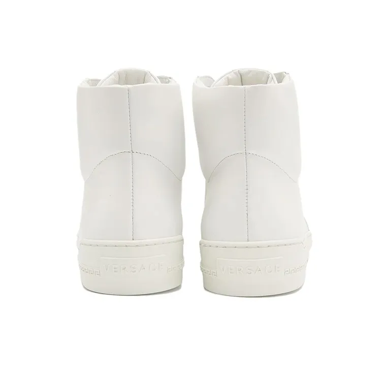 VERSACE High Top Stylish Skateboarding Shoes Men's White-4
