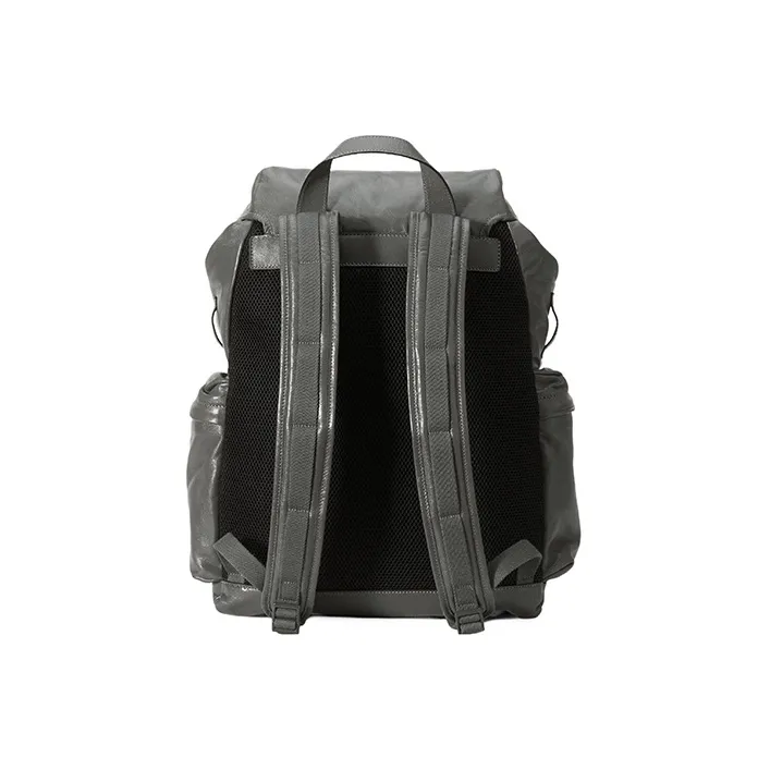 GUCCI Leather Backpack Men's Gray-3