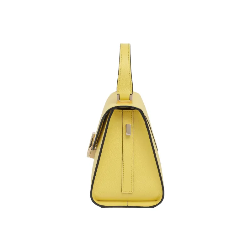 Valextra Iside Calfskin Shoulder Bag Crossbody Bag Handbag Mini Women's Banana Yellow-1