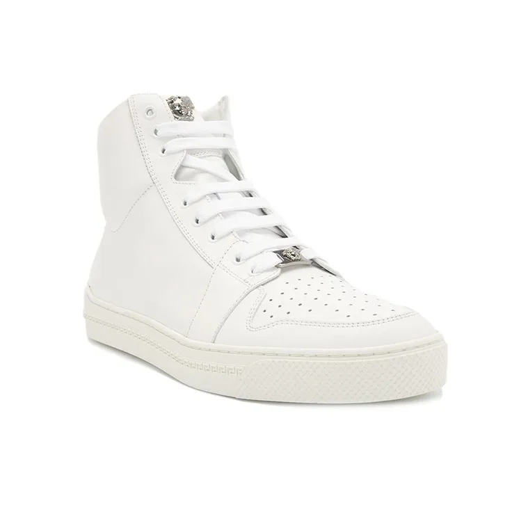 VERSACE High Top Stylish Skateboarding Shoes Men's White-1