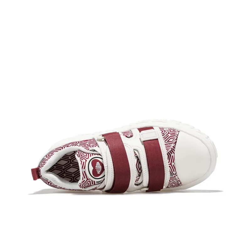 Palladium Skate Pallanote Low Top Skateboard Shoes Men's White Burgundy-2