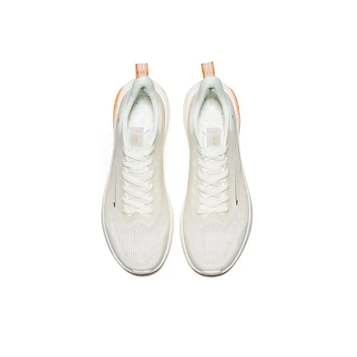 Erke Light Cloud Cushioning Anti Slip And Wear Resistant Low Top Casual Running Shoes Women's White Orange-2