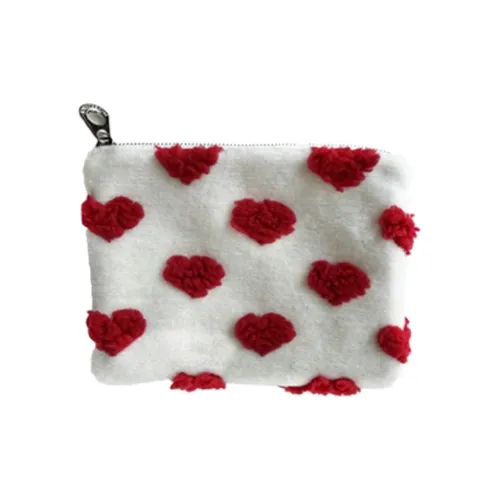 IRI BY IRIDESCENCE Fabric Makeup Bags Clutches Small Size Women's White/Red