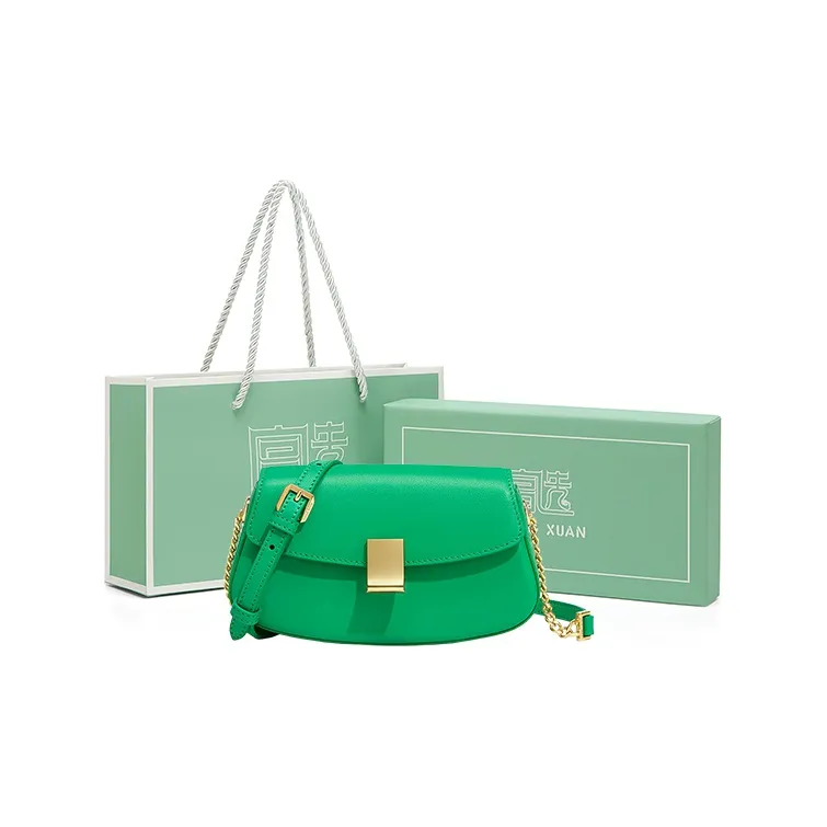 Gong Xuan Cow Leather Dome Bag Crossbody Bag Trumpets Women's Mint Green-1