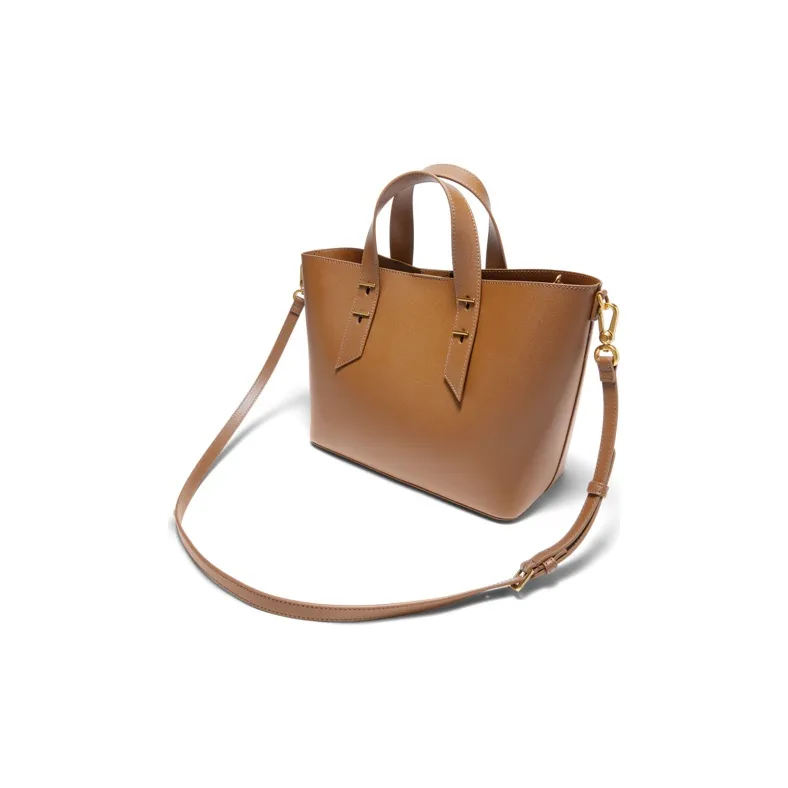 CHARLES&KEITH PU Tote Bag, Shoulder Bag, Handbag Tubas Women's Chocolate/Light Gray/Light Gray-2