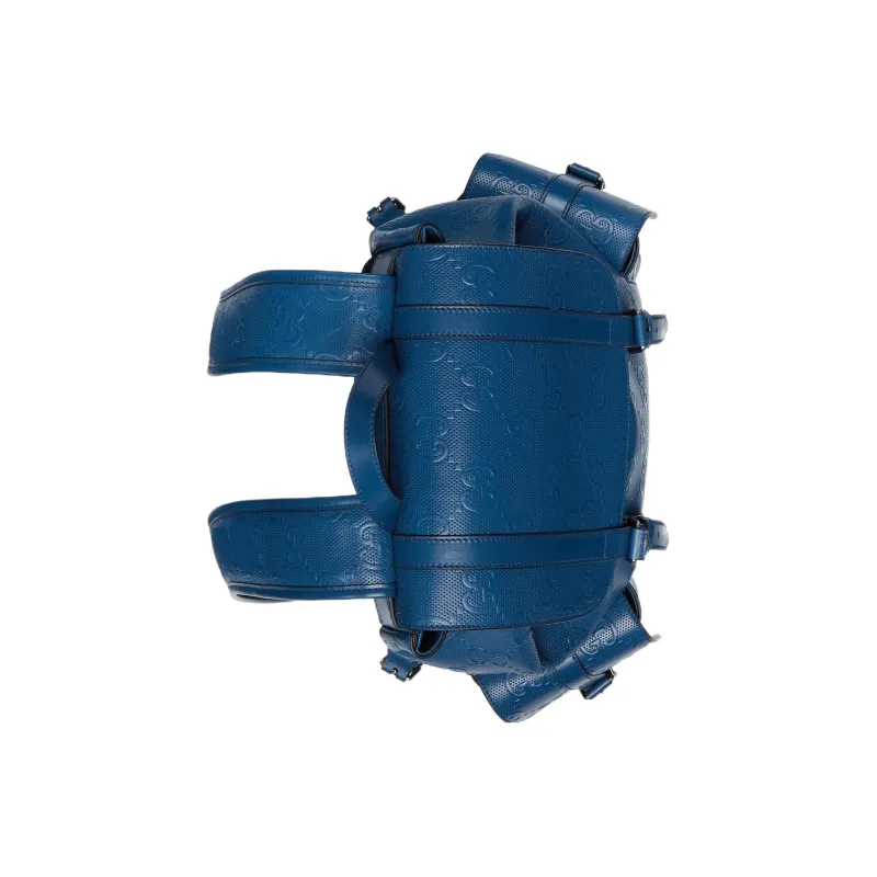 GUCCI Leather Backpack Men's Blue-4