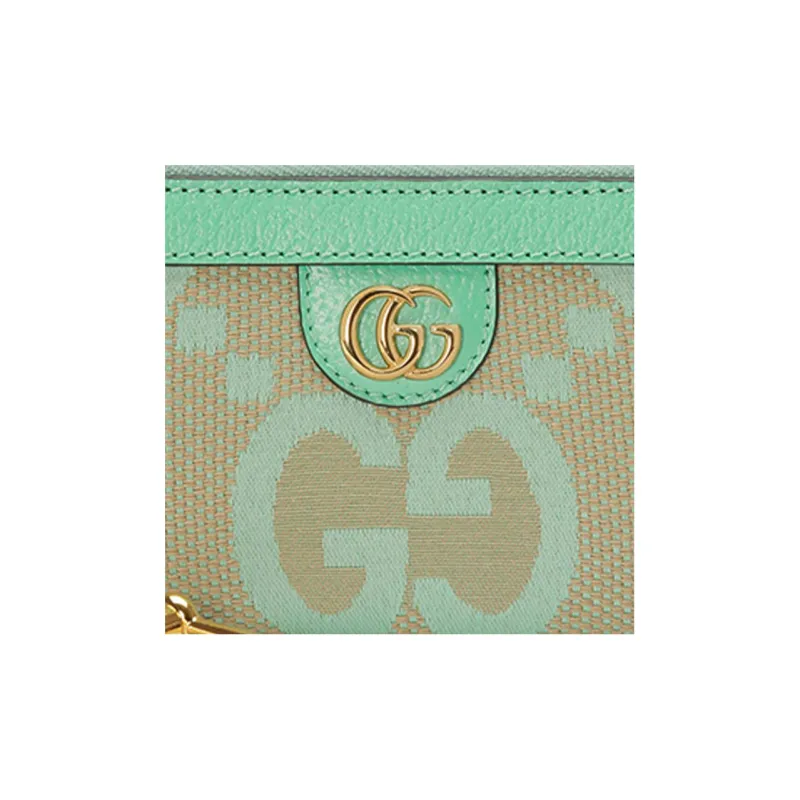 GUCCI Ophidia Canvas With Leather Money Clip, Wallet, Card Holder Regular Women's Green-4