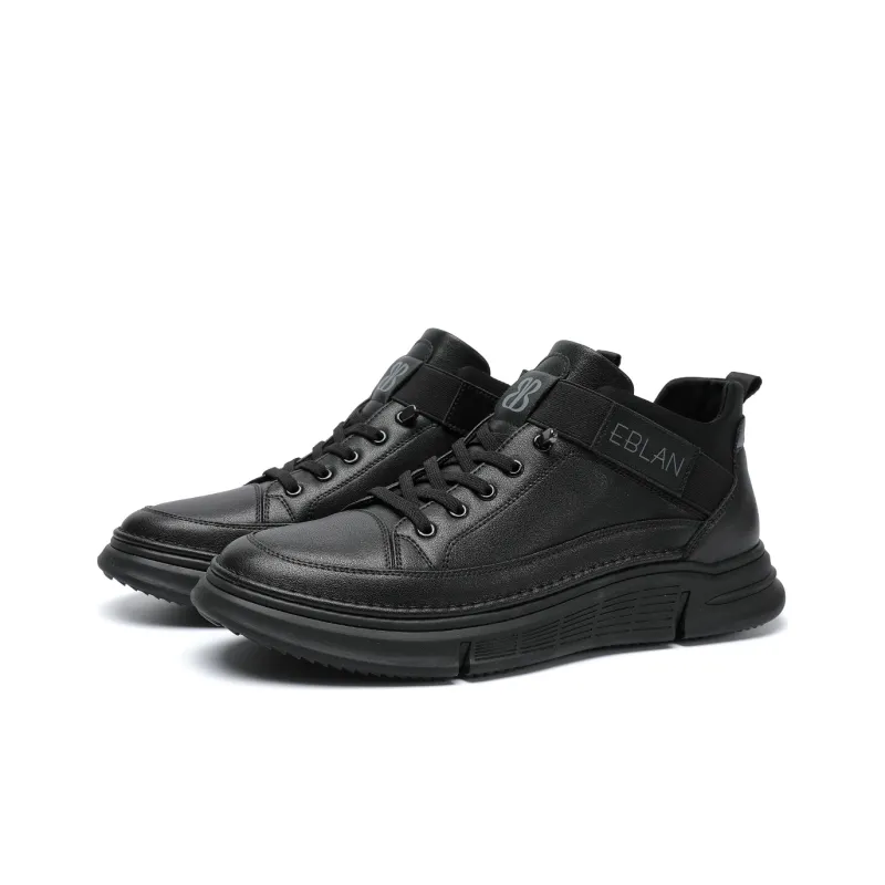EBLAN Skateboard Shoes Men Low Top Black Fleece Lined-2