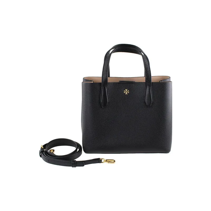 TORY BURCH Blake Cow Leather Tote Bag, Shopping Bag, Shoulder Bag, Crossbody Bag, Handbag Trumpets Women's Black-0