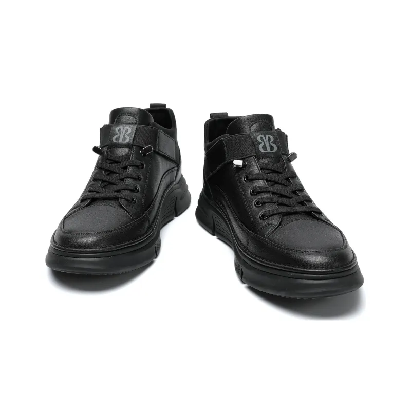EBLAN Skateboard Shoes Men Low Top Black Fleece Lined-4