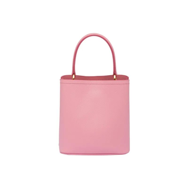 PRADA Panier Saffiano Leather Shoulder Bag Crossbody Bag Handbag Small Size Women's Pink-2