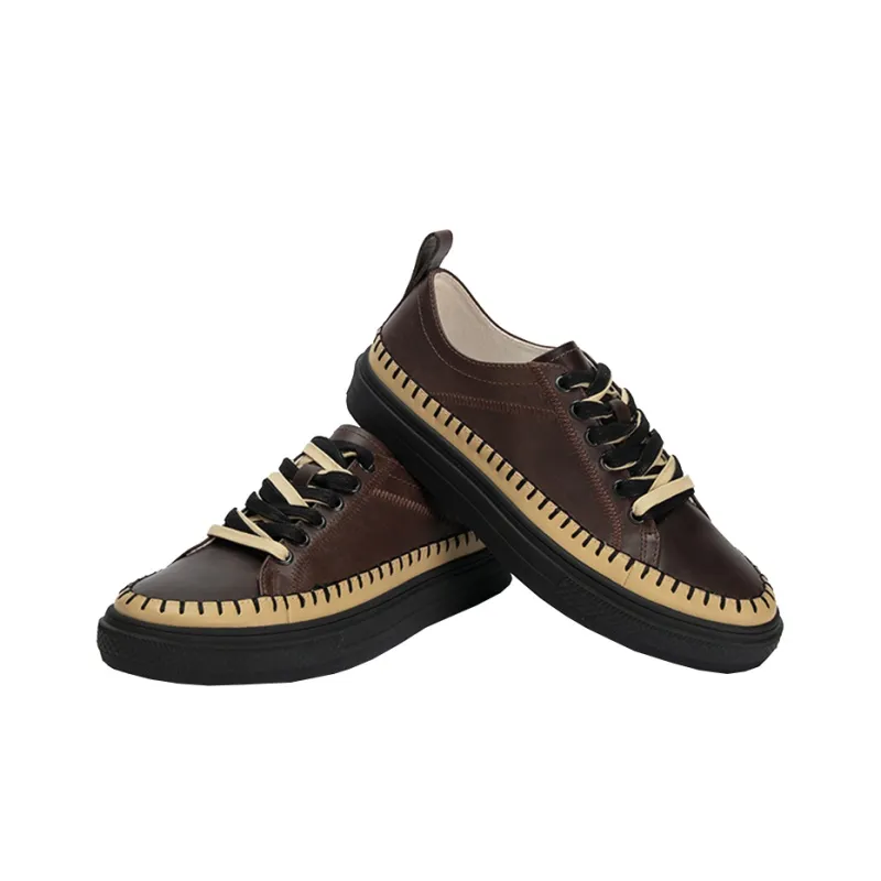 DAVID NAMAN Skateboard Shoes Unisex Low Top Brown/Khaki/Black-3