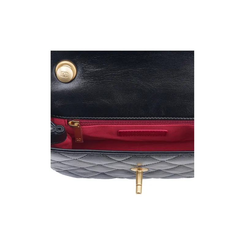 CHANEL Calfskin Flap Bag, Shoulder Bag, Crossbody Bag Mini Women's Black-4