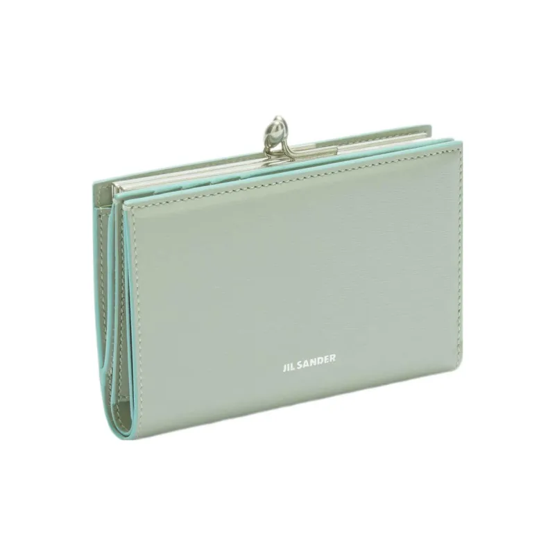 JIL SANDER Calfskin Wallet Small Size Women's Light Green-1