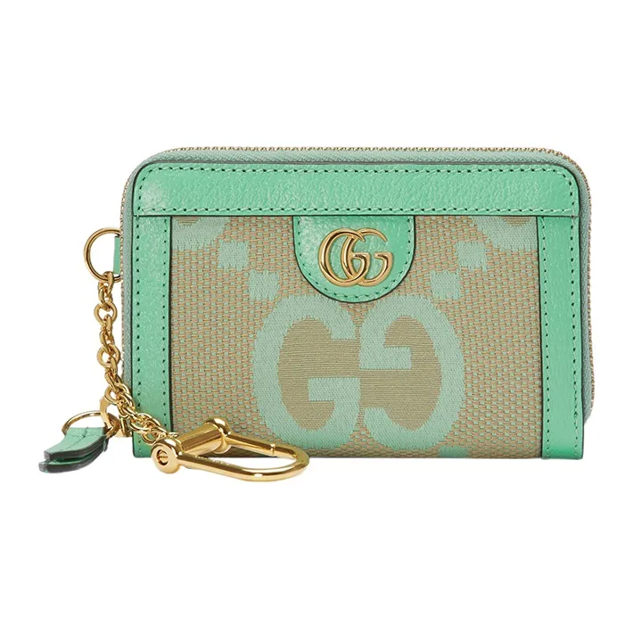 GUCCI Ophidia Canvas With Leather Money Clip, Wallet, Card Holder Regular Women's Green-0