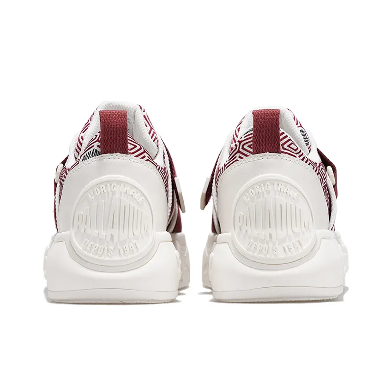 Palladium Skate Pallanote Low Top Skateboard Shoes Men's White Burgundy-3
